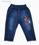 Quần jeans lửng bé gái thêu hoa hồng (6-9 tuổi)