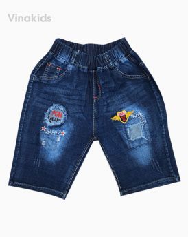 Quần jeans lửng bé trai thêu boy (3-5 tuổi)