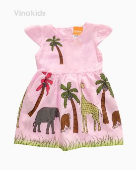 Váy bé gái cánh tiên cây dừa màu hồng (1-6 Tuổi)