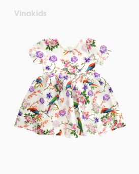 Váy bồng bé gái hình chim hoa lá (3-6 Tuổi)