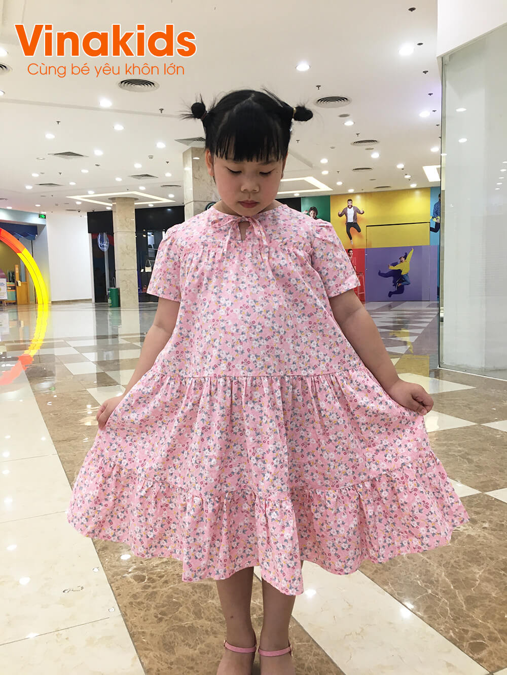 DV541 - Đầm Babydoll Xinh Xắn Cho Bé Màu Hồng | Đầm & Váy Bé Gái |  moby.com.vn